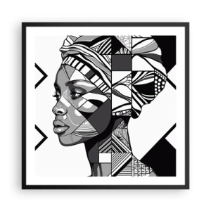 Poszter fehér keretben - Etnikai portré - 60x60 cm