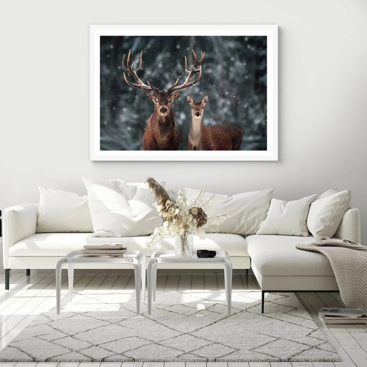 Poszter fekete keretben - Az erdő ura a feleségével - 91x61 cm