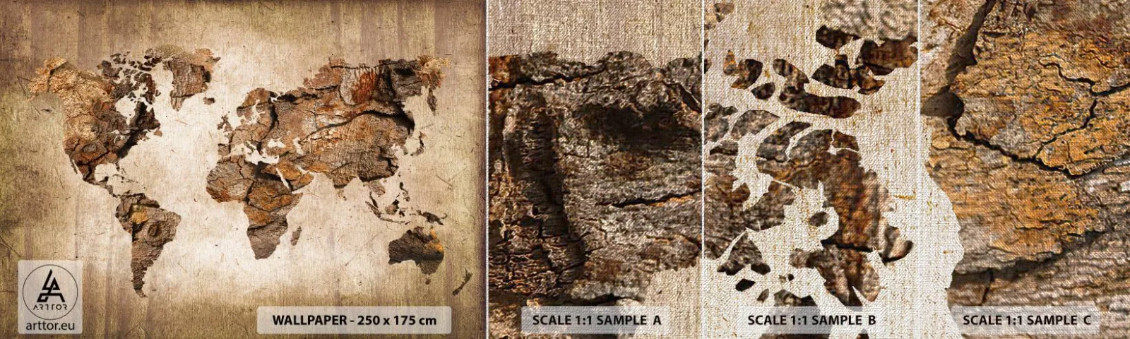 Fotótapéta Minta Premium Canvas - A világ felfedezése - Világtérkép, Kontinensek, Utazások - 100x30 cm