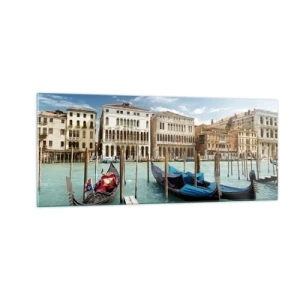 Üveg kép - Paloták kékben - 100x40 cm