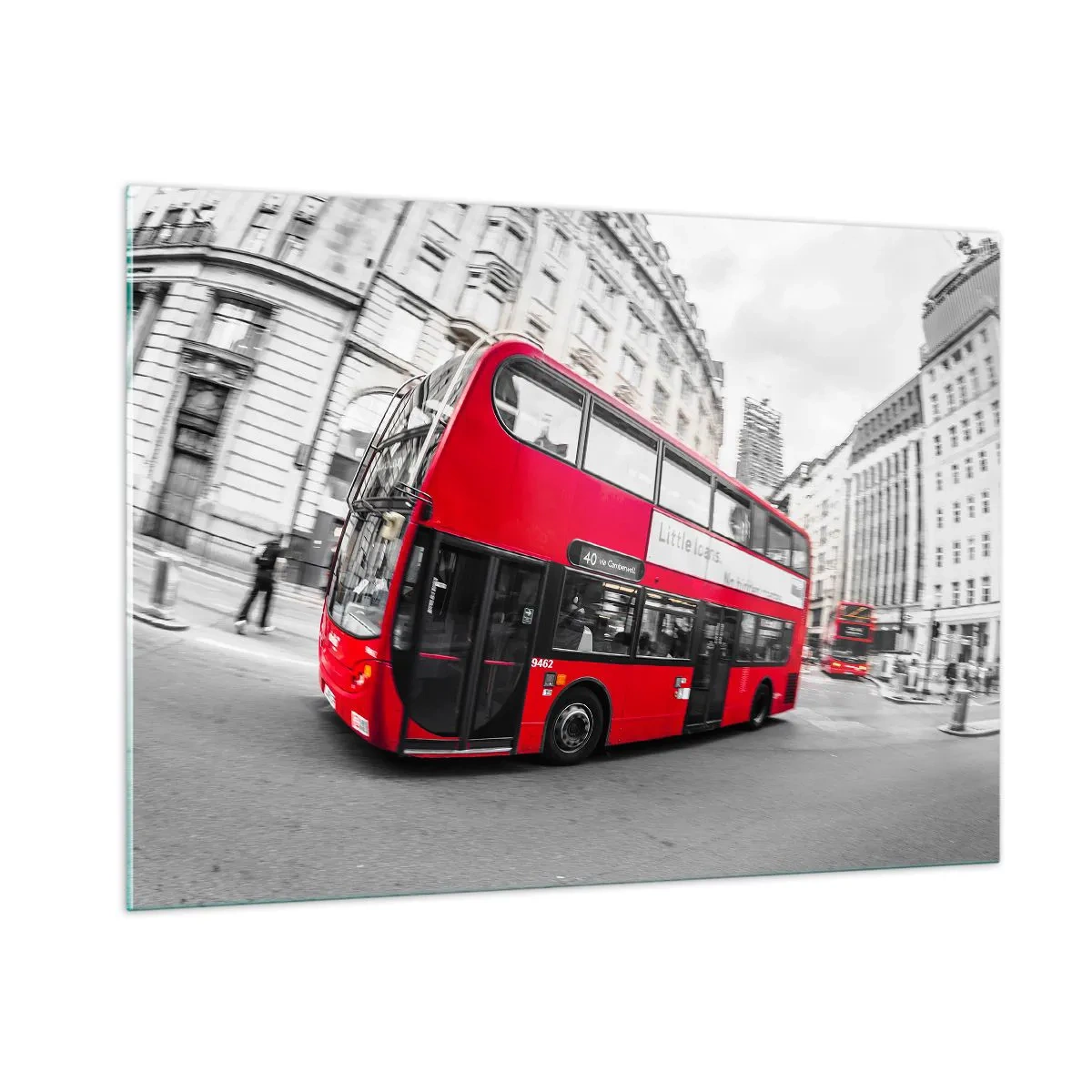 Üveg kép - London hagyományosan - by bus - 100x70 cm