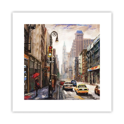 Poszter - New York – esőben is színes - 30x30 cm