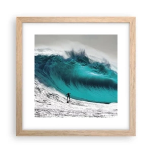 Poszter világos tölgy keretben - Kihívás elfogadva - 30x30 cm