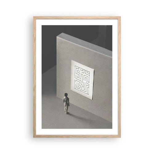Poszter világos tölgy keretben - De én hol vagyok? - 50x70 cm