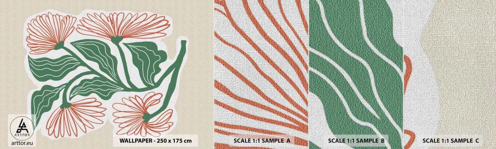 Fotótapéta Minta Premium Canvas - Népi és modern - Boho, Virágok, Minimalizmus - 100x30 cm