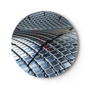 Falióra, Óra - Fémes ezüst hullám - 40x40 cm