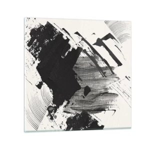 Üveg kép - Absztrakció - a fekete kifejezése - 40x40 cm