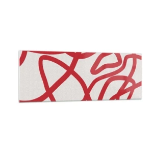 Üveg kép - Piros a fehéren - 140x50 cm