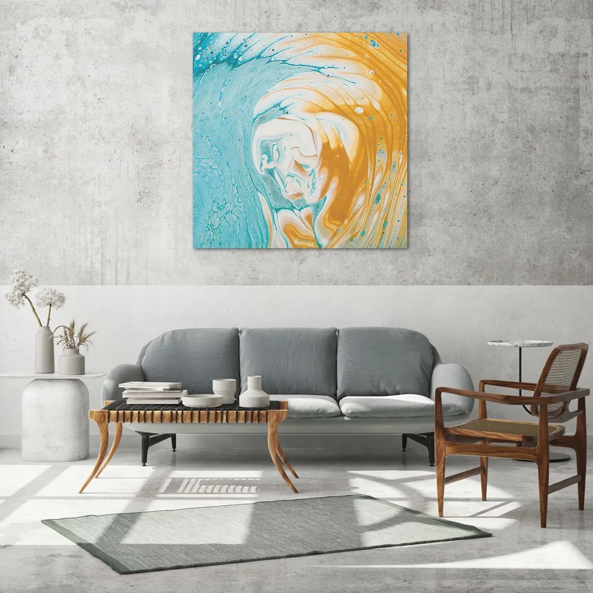 Üveg kép - Pasztell örvény - 70x70 cm