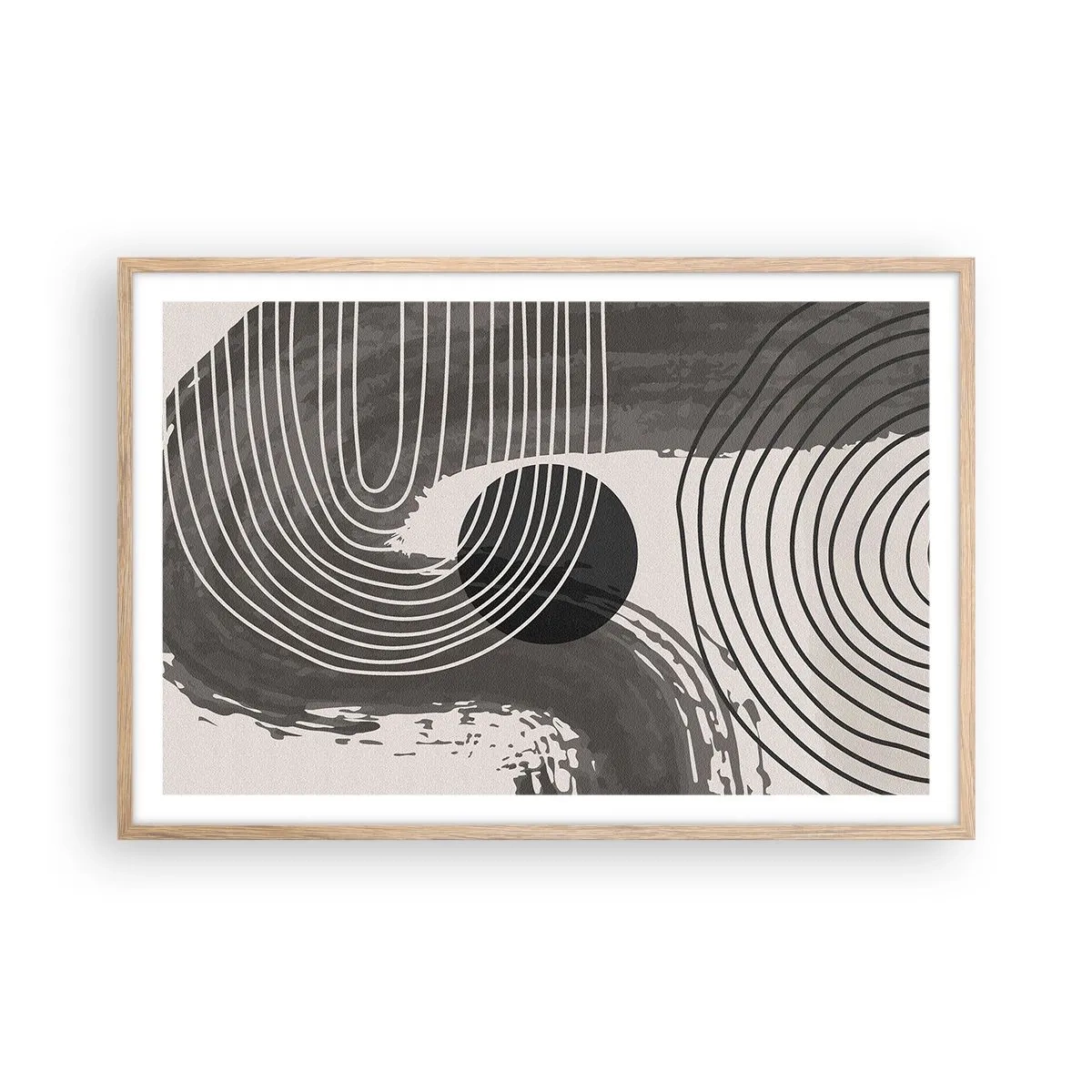 Poszter világos tölgy keretben - Az ovális nyer - 91x61 cm