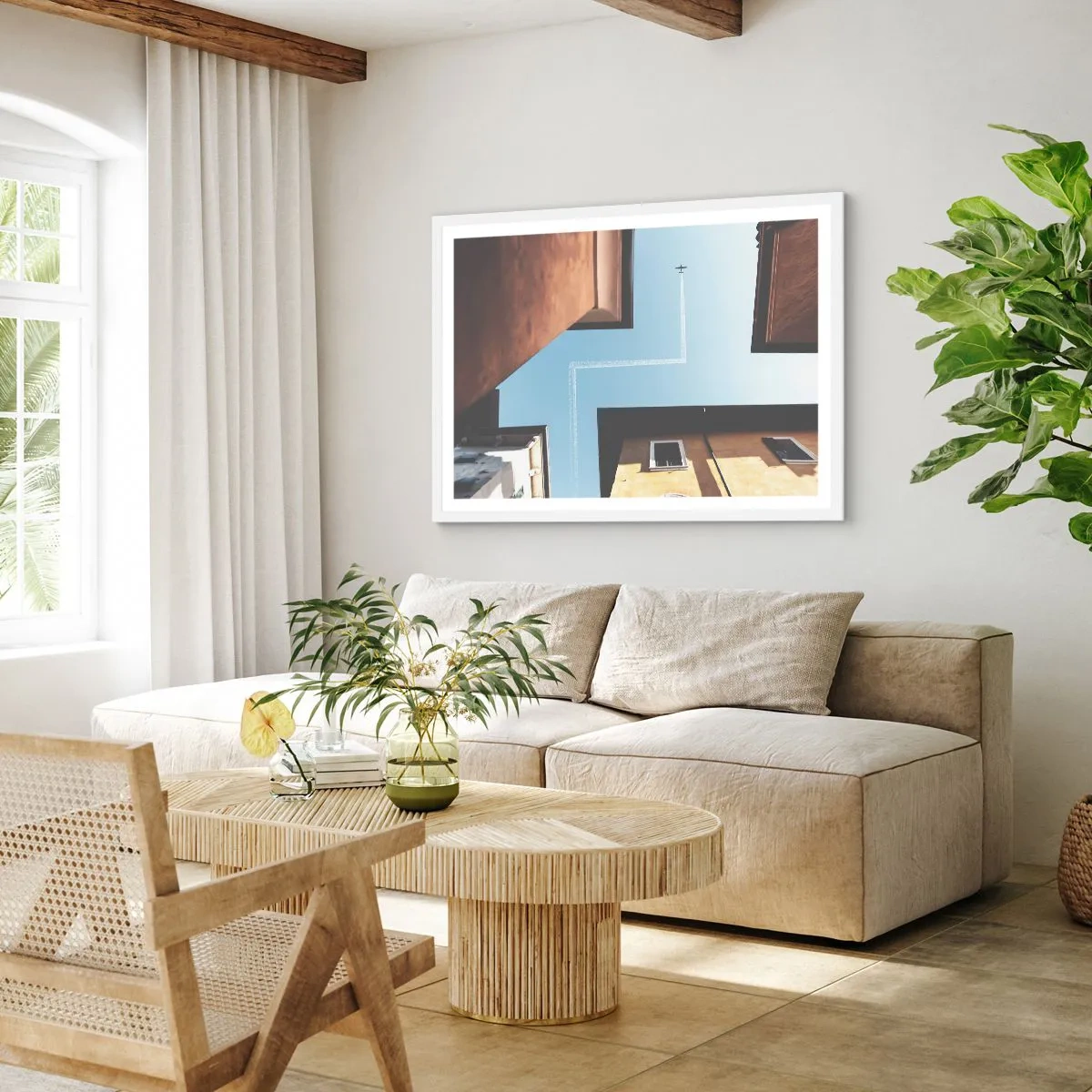 Poszter fekete keretben - A városi labirintus felett - 91x61 cm