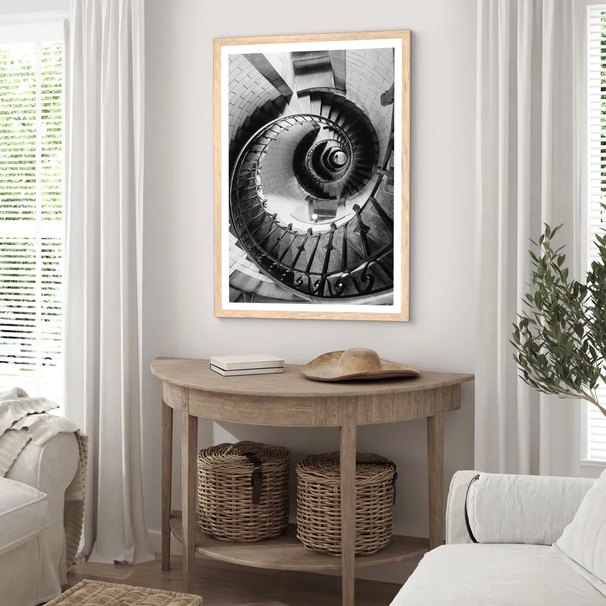 Poszter világos tölgy keretben - Feljebb es feljebb - 70x100 cm