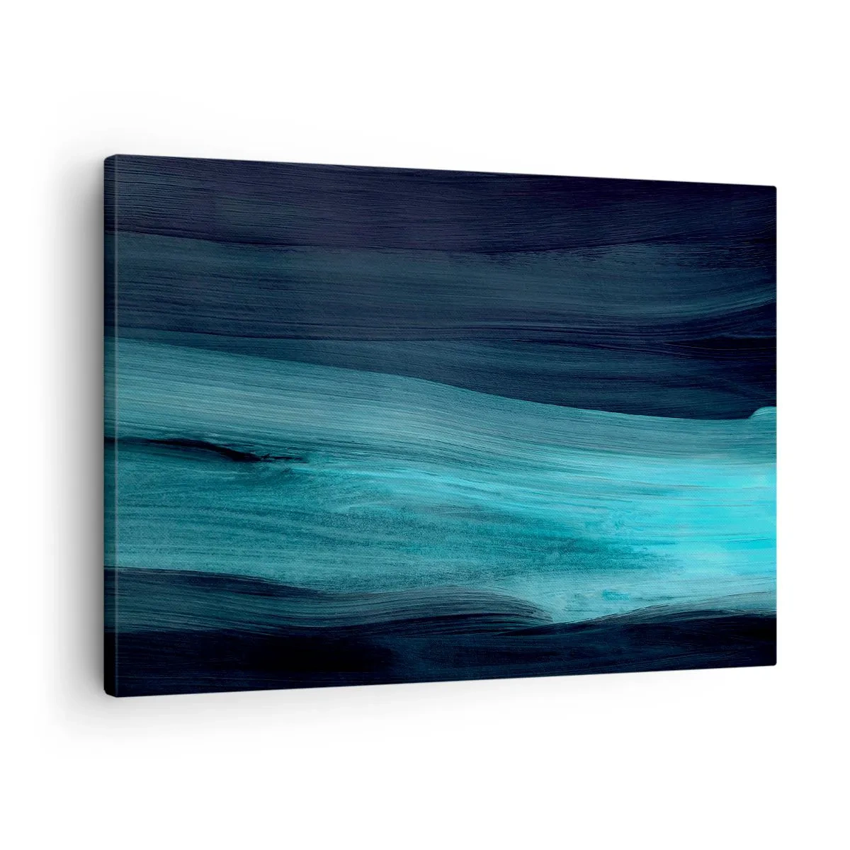 Vászonkép - Finom absztrakt hullámok sötét kék árnyalatokban - 70x50cm - Ússz az árral - Modern fali dekoráció nappalihoz és hálószobához ARTTOR