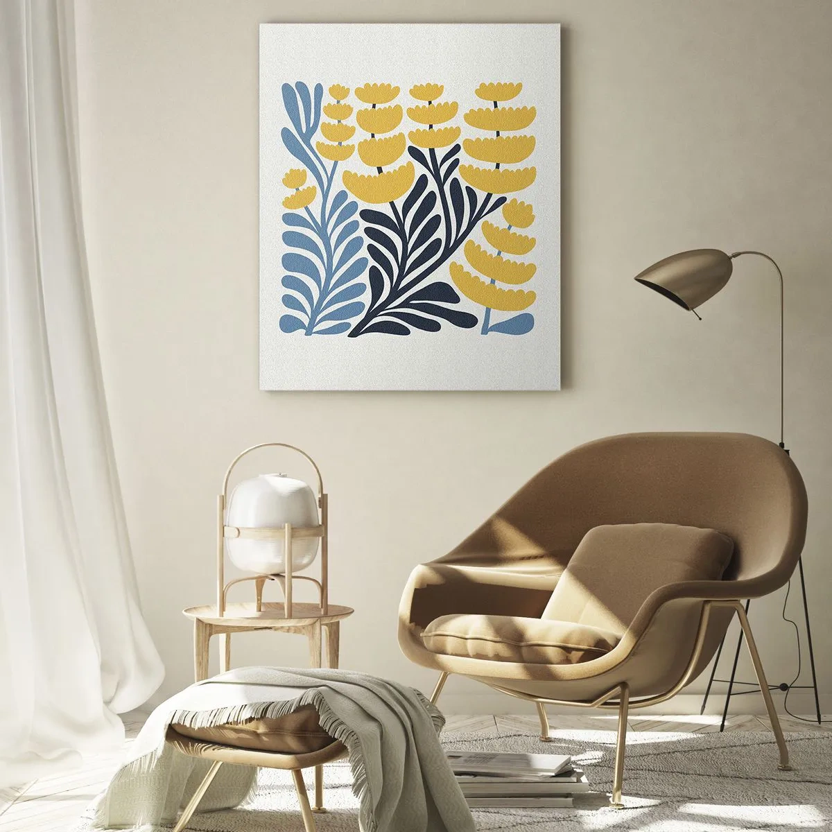 Üveg kép - Napsütötte virágágyás - 80x120 cm