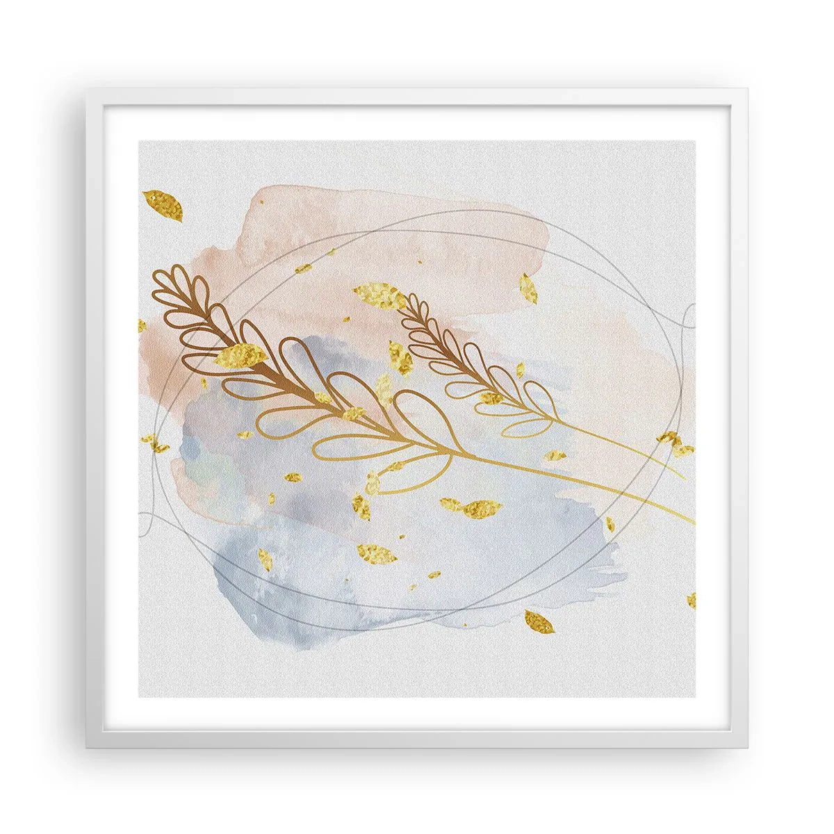 Poszter fekete keretben - Aranyszínű fuvallat - 60x60 cm