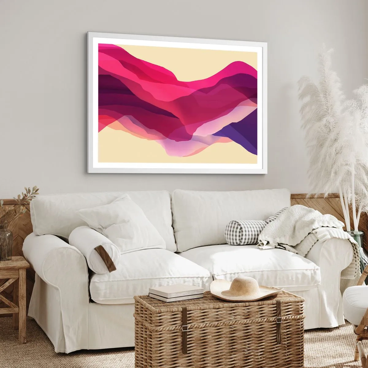 Poszter fekete keretben - Bíbor hullámok - 91x61 cm