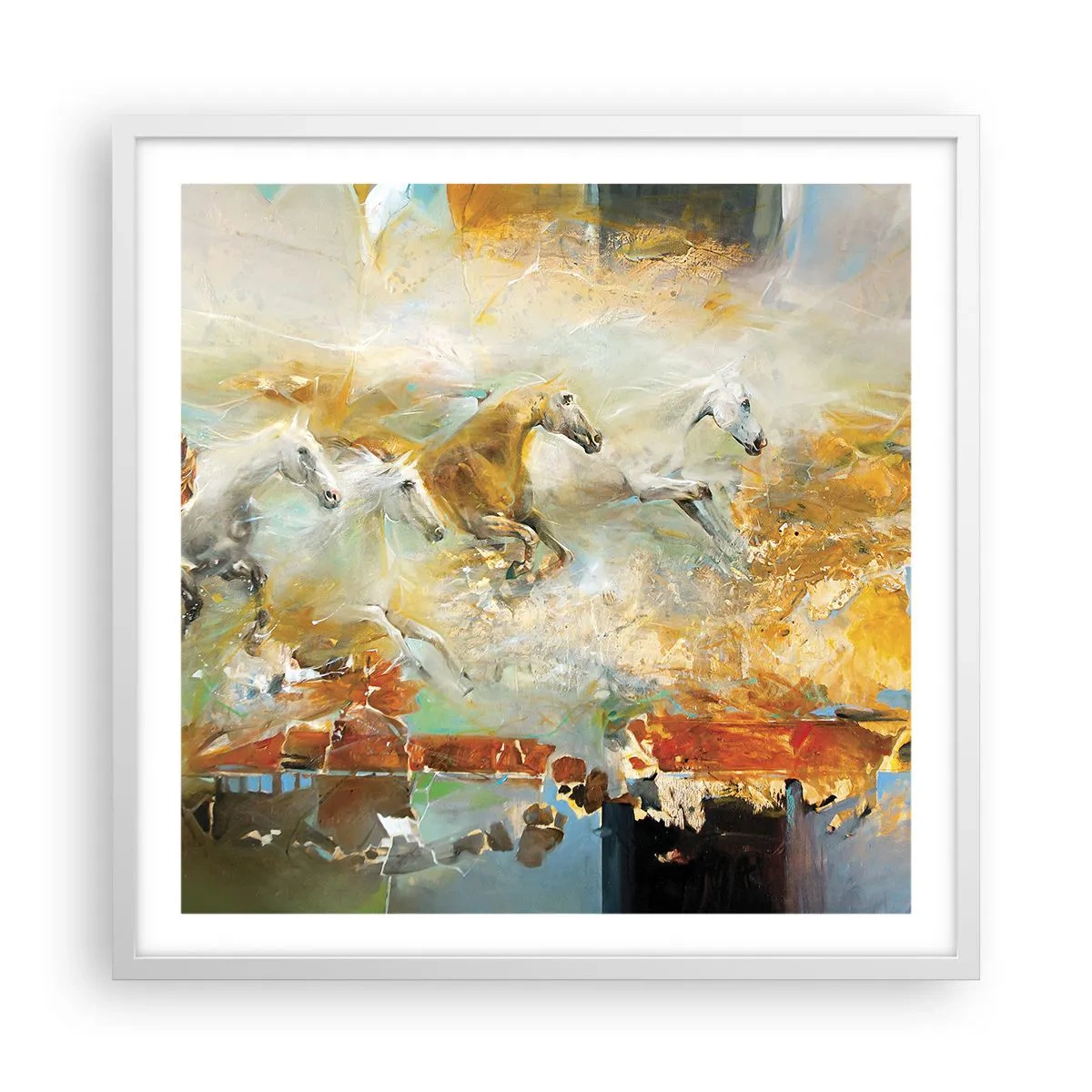Poszter fekete keretben - Vágta a fényen át  - 60x60 cm