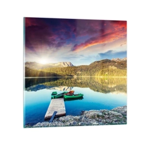 Üveg kép - A tükörsima víz felett - 30x30 cm