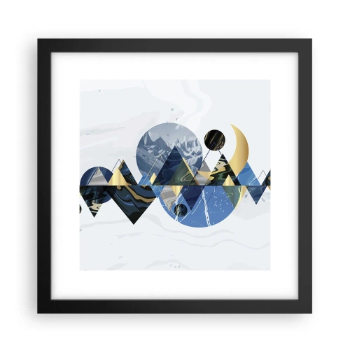 Poszter fehér keretben - Geometriai táj - 30x30 cm