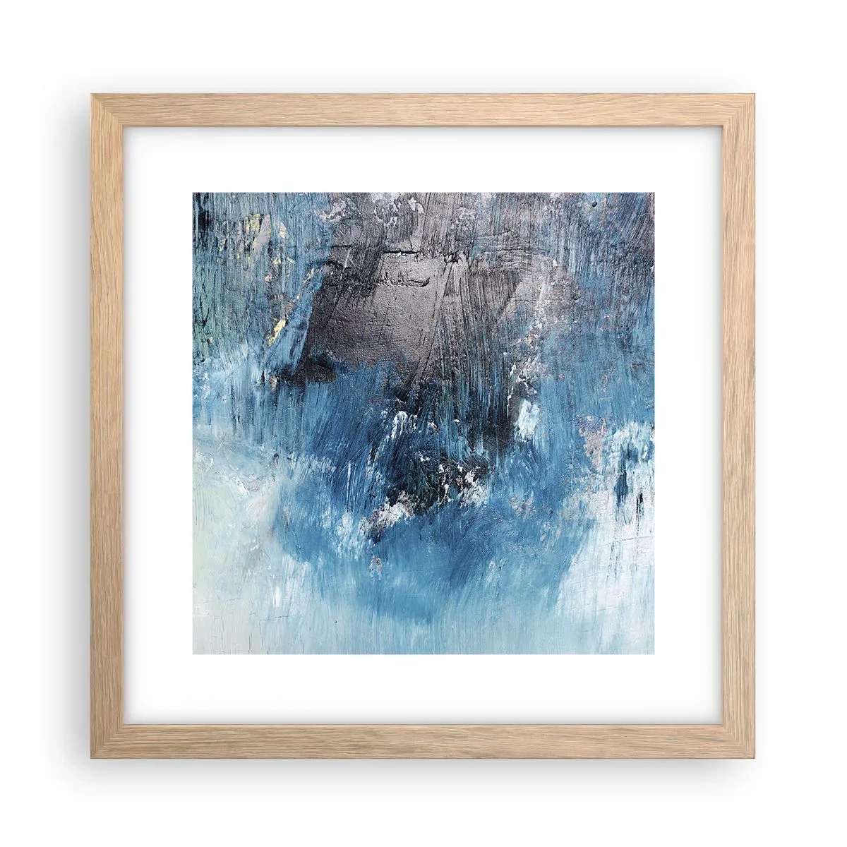 Poszter világos tölgy keretben - Kék rapszódia - 30x30 cm