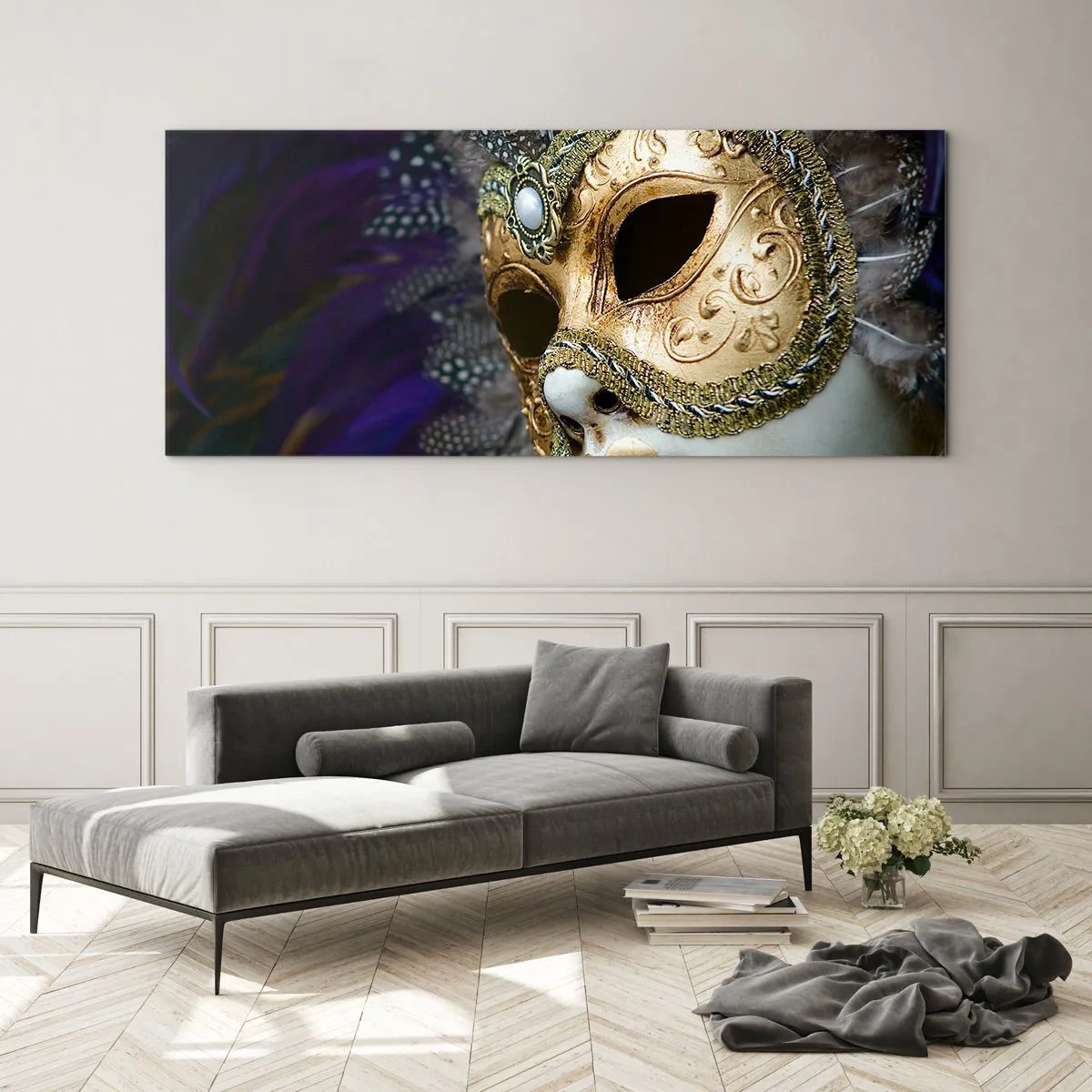 Üveg kép - Velencei portré aranyban - 160x50 cm
