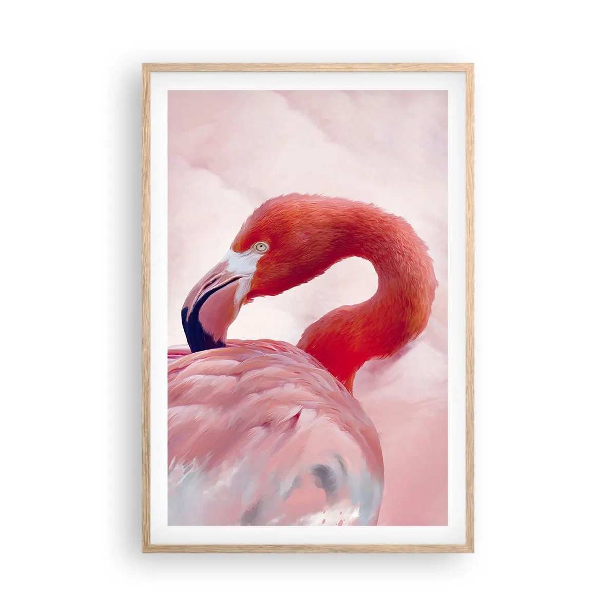 Poszter világos tölgy keretben - Madári szépség - 61x91 cm