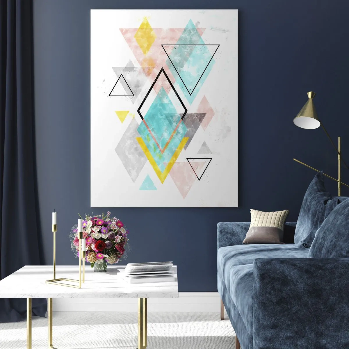 Üveg kép - Geometriai játék - 50x70 cm