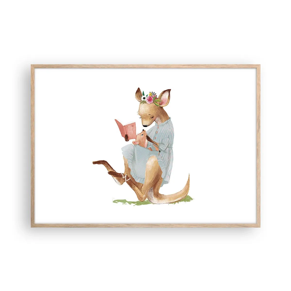 Poszter világos tölgy keretben - Olvass nekem anya - 100x70 cm