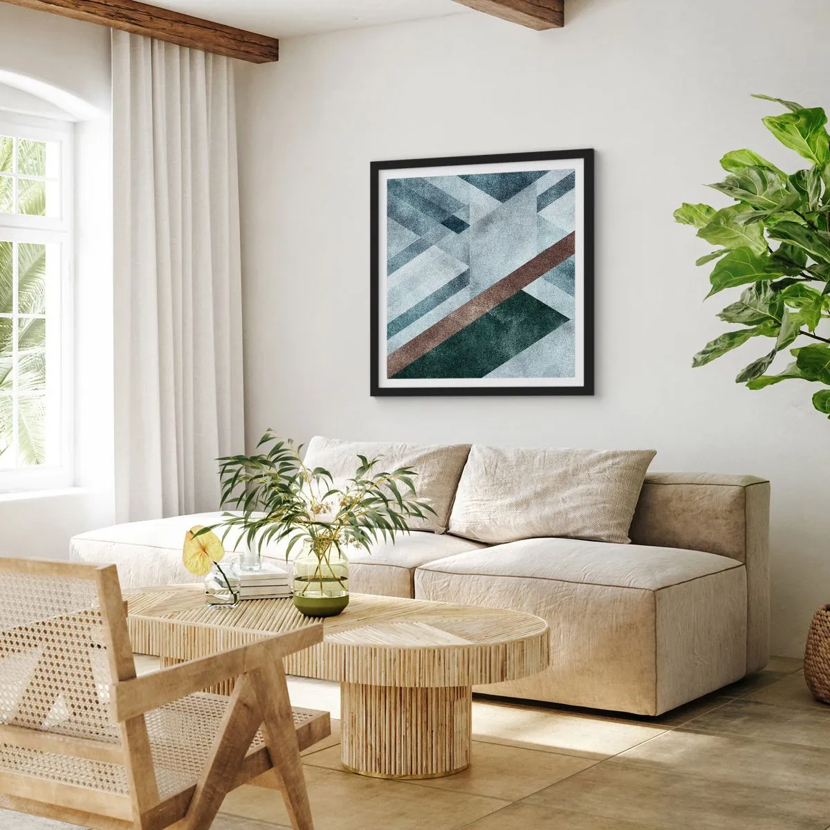 Poszter fehér keretben - A geometria kifinomult eleganciája - 40x40 cm