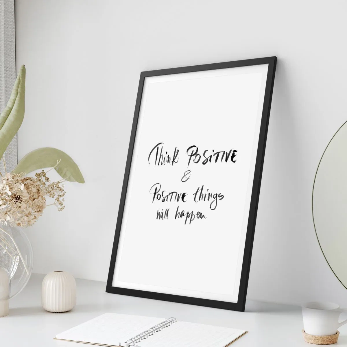 Poszter fehér keretben - Motivációs felirat fekete-fehér stílusban - 50x70cm - Hogyan élj? - Modern fali dekoráció nappalihoz és hálószobához ARTTOR