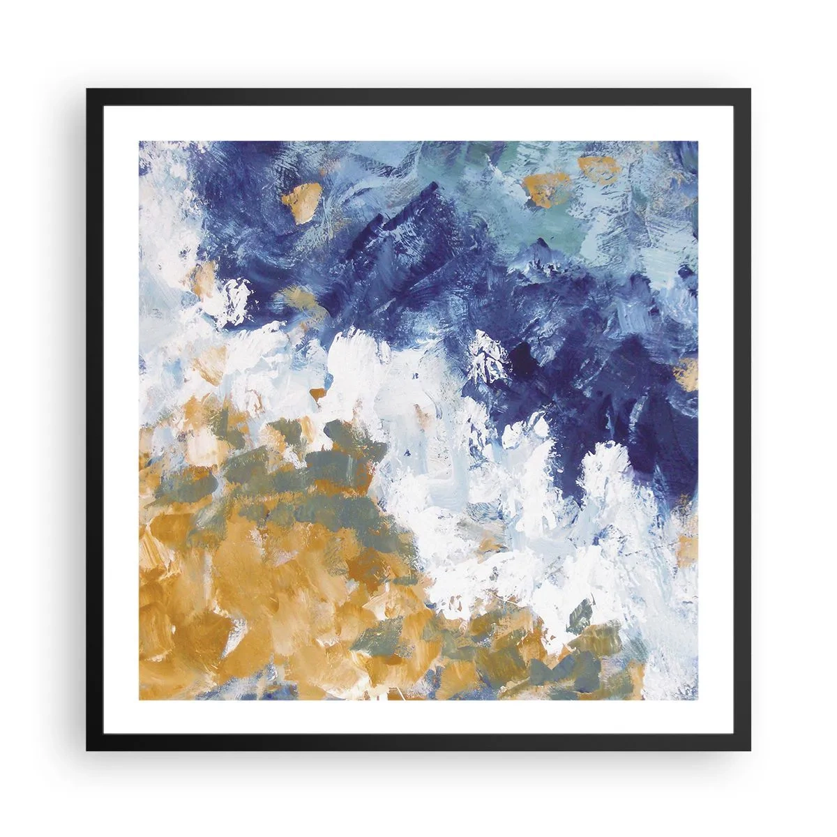 Poszter fehér keretben - Az elemek tánca - 60x60 cm