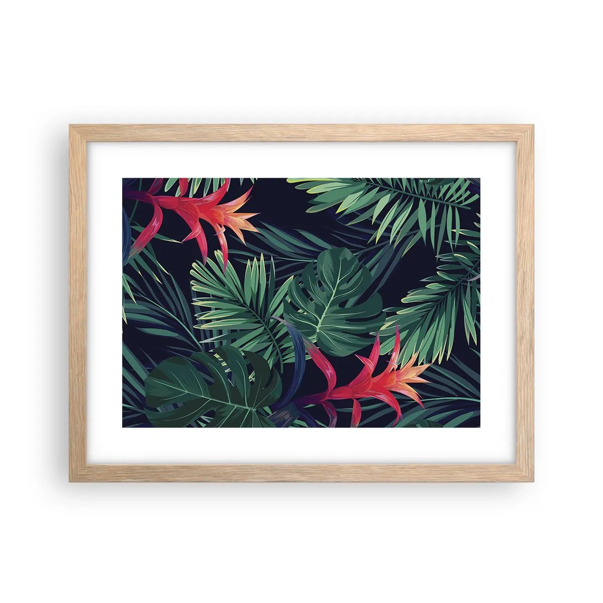 Poszter világos tölgy keretben - Zölden égni - 40x30 cm