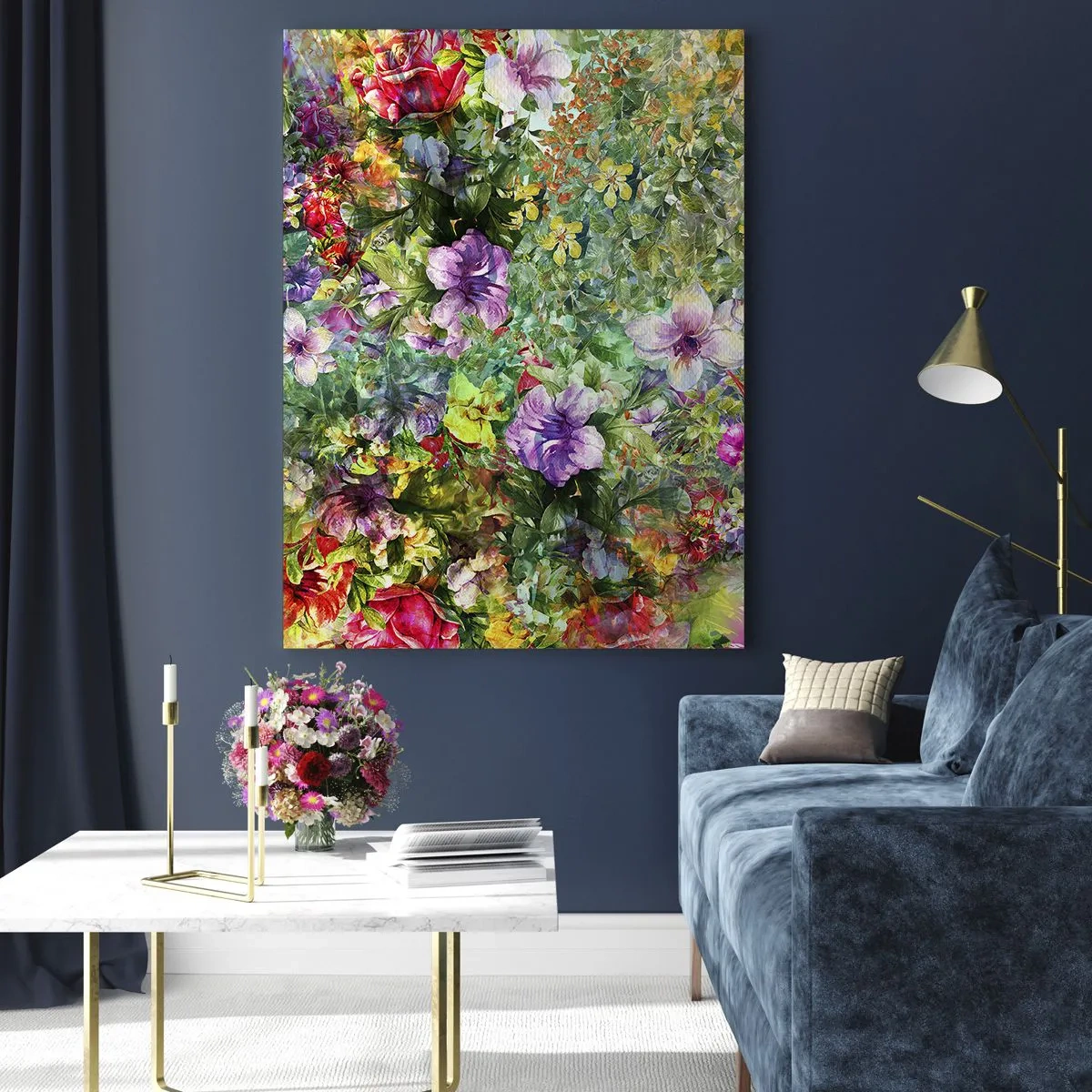Üveg kép - Virágokban a vesztünk - 50x70 cm