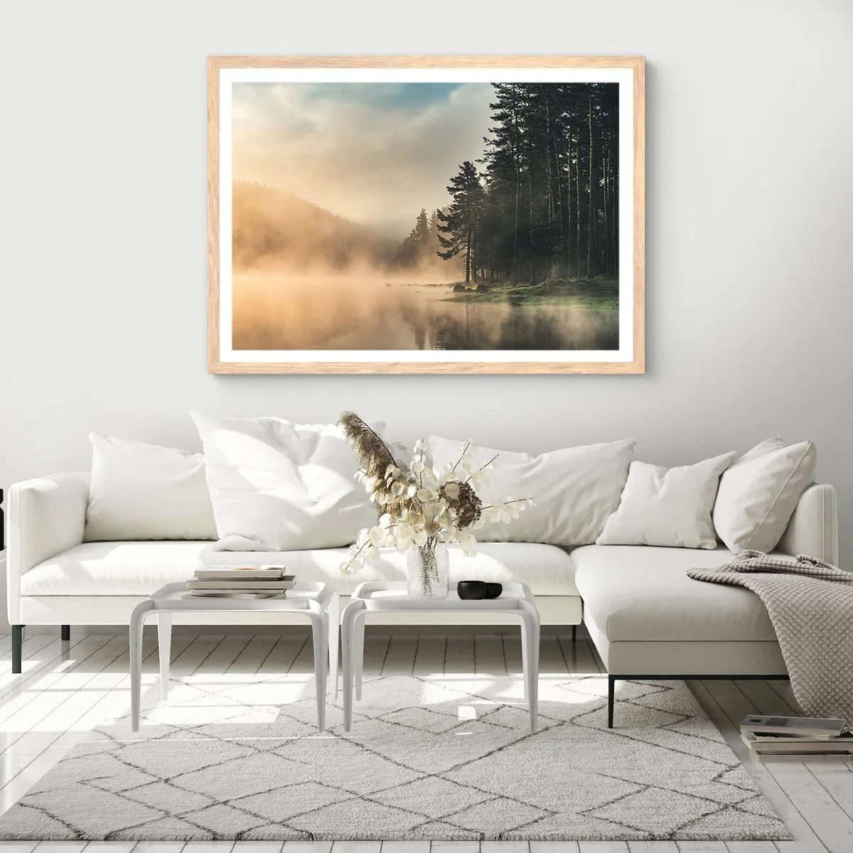 Poszter világos tölgy keretben - A nap születése - 50x40 cm