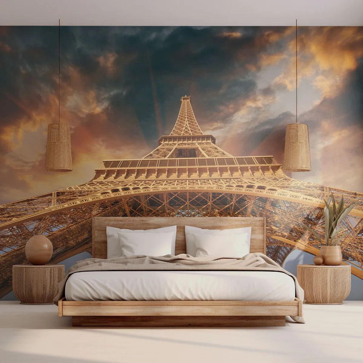 Fotótapéta Premium Sand - Ahogy az emberiség eljutott az egekig - Eiffel-torony, Építészet, Párizs - 150x105 cm