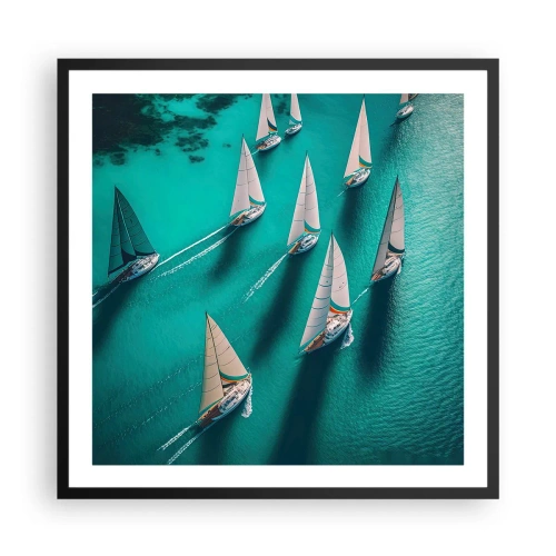 Poszter fehér keretben - Versengés a széllel - 60x60 cm