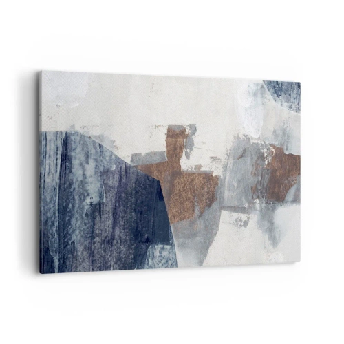 Vászonkép - Kékes barna formák - 100x70 cm