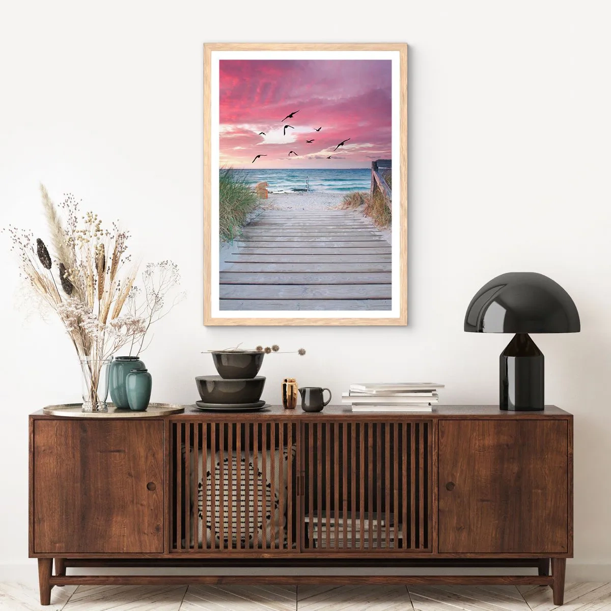 Poszter világos tölgy keretben - Balti impresszió - 70x100 cm