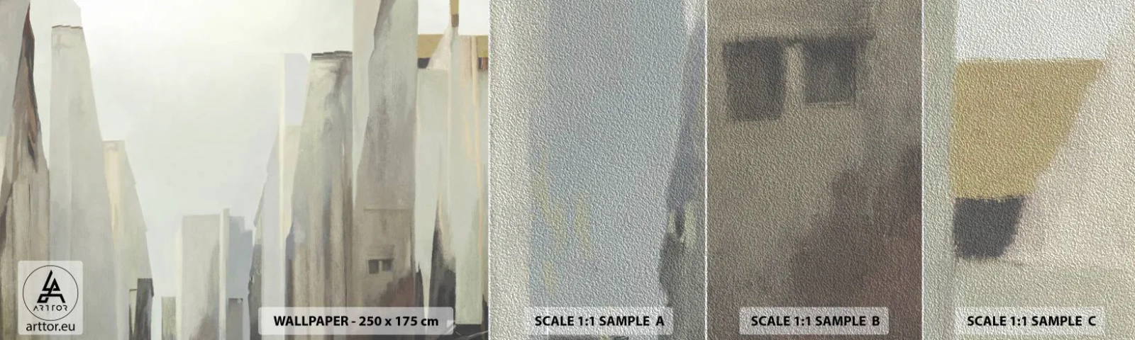 Fotótapéta Minta Premium Sand - Álom a városról - Minimalista, Fényes, Város - 100x30 cm