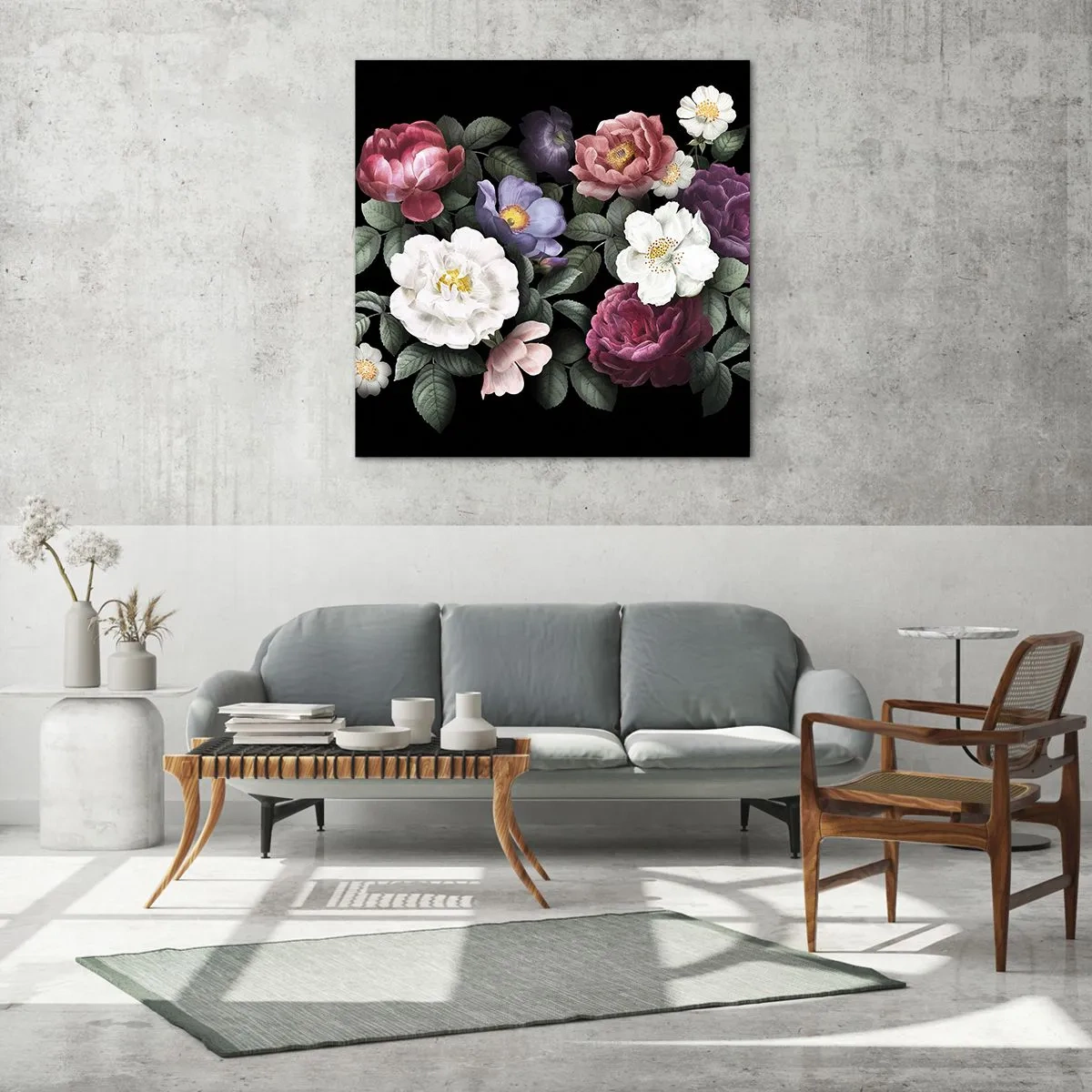 Üveg kép - Az angol kertből - 50x50 cm