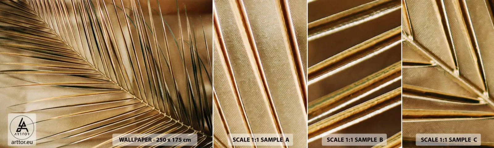 Fotótapéta Minta Öntapadós Deluxe Sticker - Természetes oszlopsor - Pálmafa levél, Grafika, Trópusok - 100x30 cm