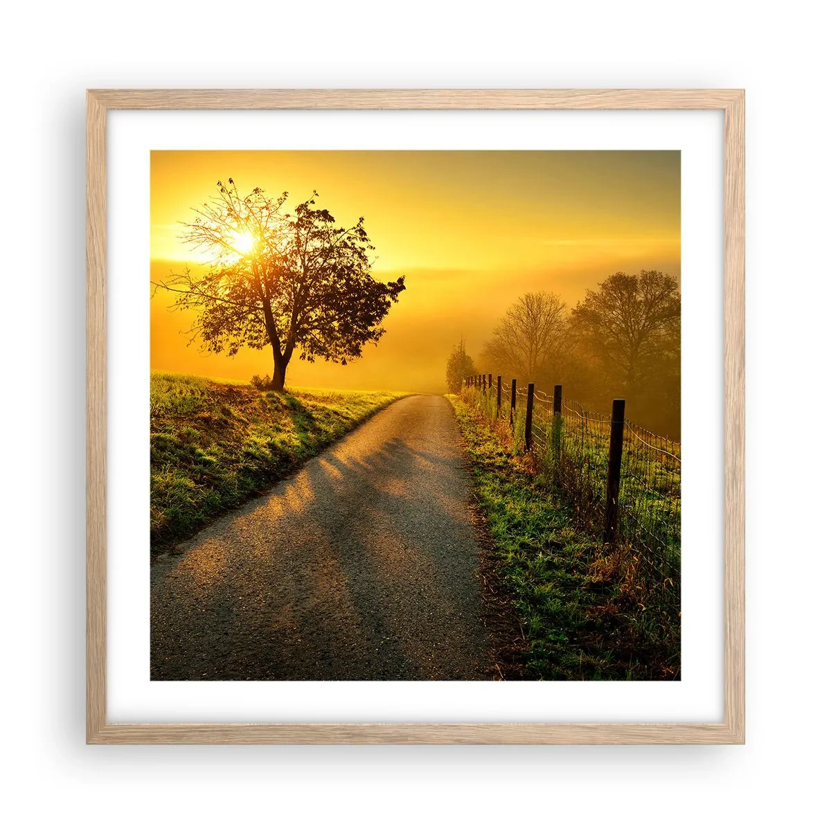 Poszter világos tölgy keretben - Mézes délután - 50x50 cm