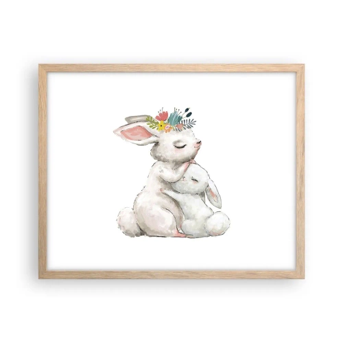 Poszter világos tölgy keretben - Nincs olyan, mint anyánál - 50x40 cm