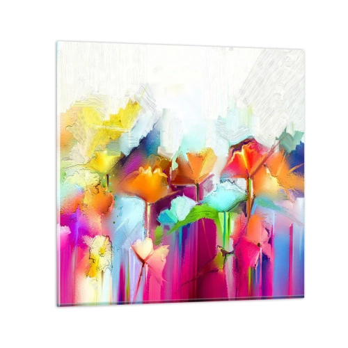 Üveg kép - Kivirágzott a szivárvány - 50x50 cm
