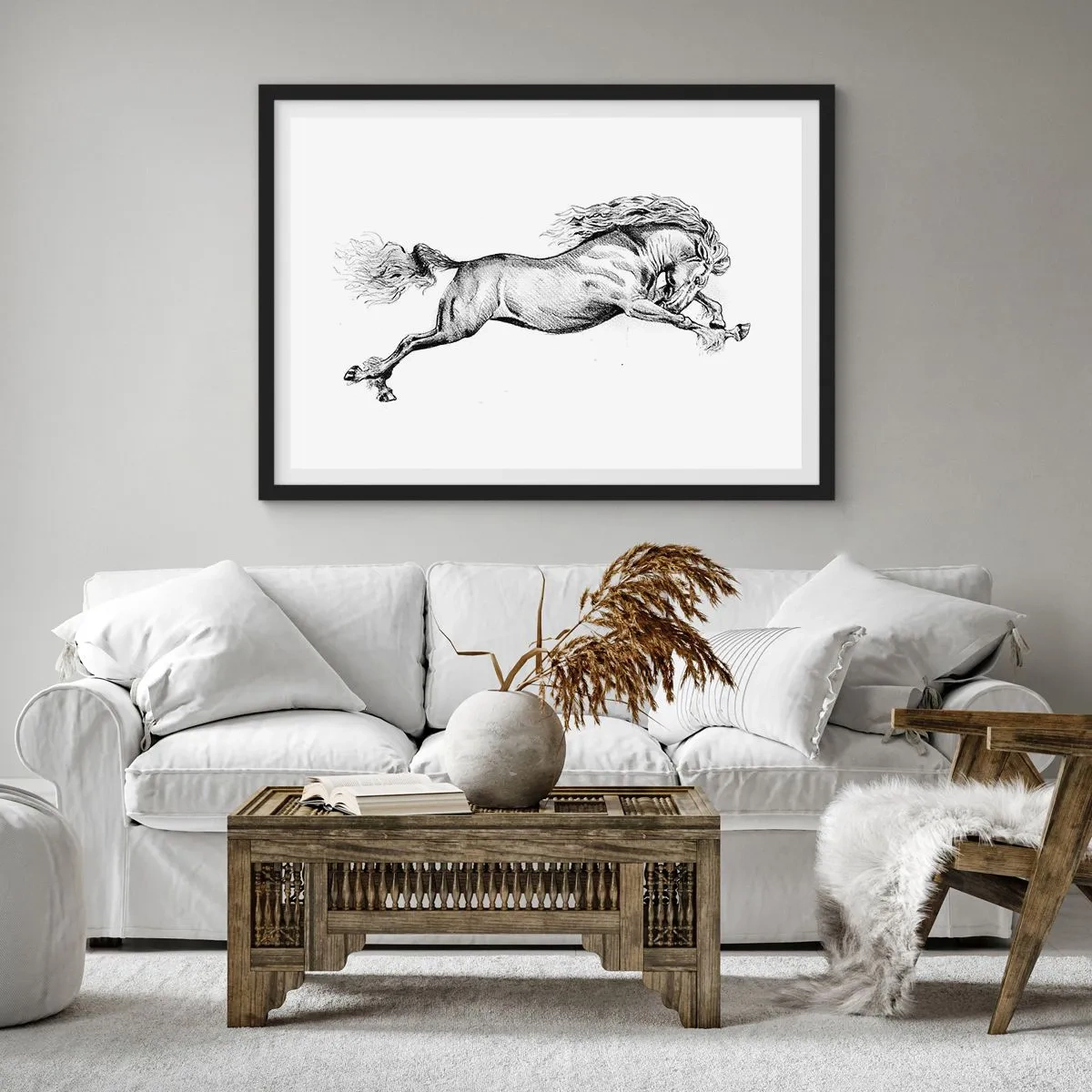 Poszter fehér keretben - Vágtában megállítva - 70x50 cm