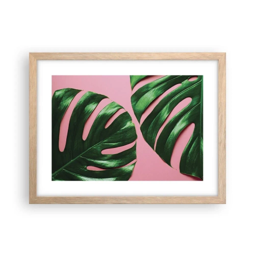 Poszter világos tölgy keretben - Zöld rendez-vous - 40x30 cm