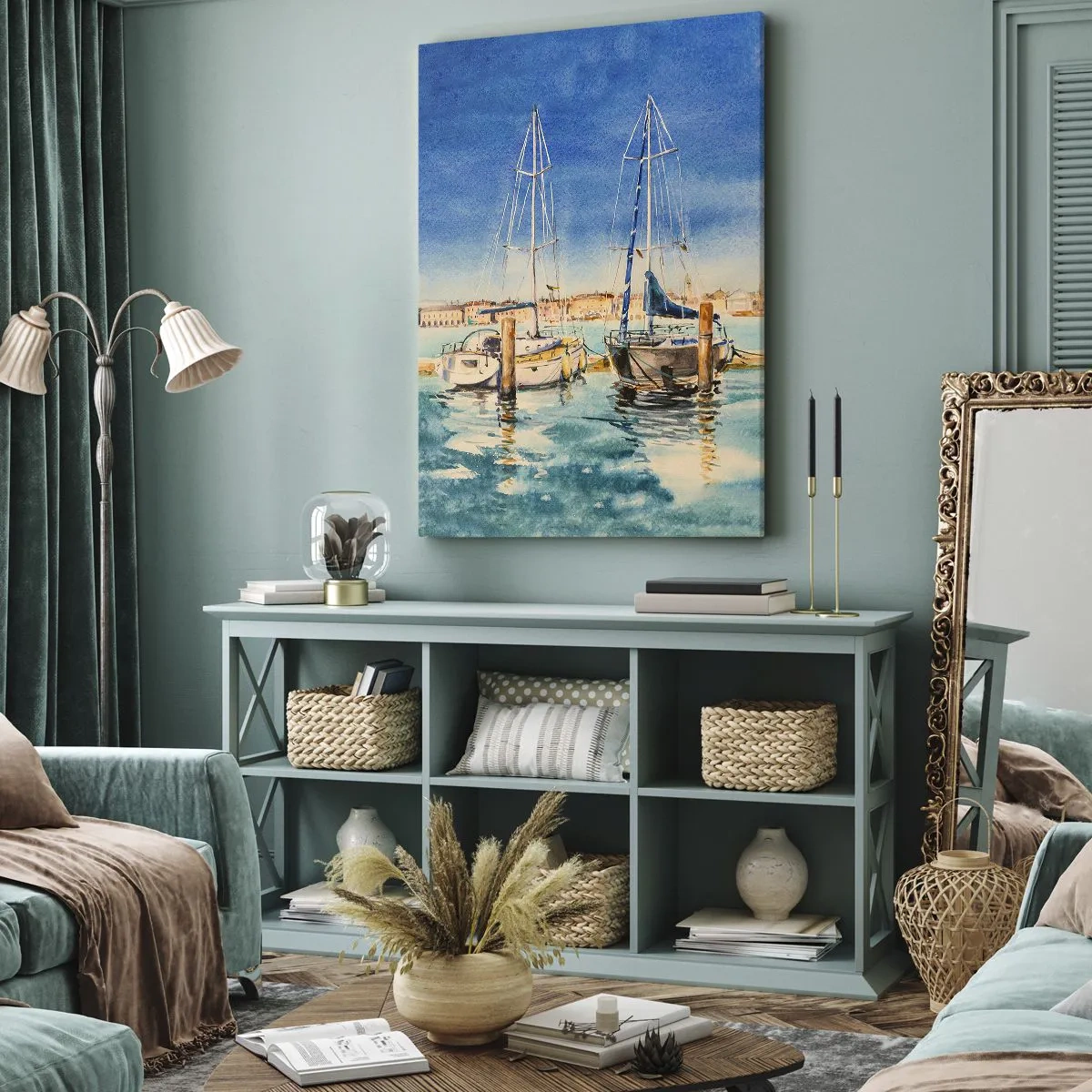 Vászonkép - Napos lagúna - 55x100 cm