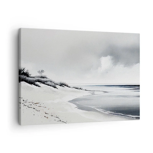 Vászonkép - Egy visszafogott szürke és kék árnyalatú strand - 70x50cm - Mindig együtt - Modern fali dekoráció nappalihoz és hálószobához ARTTOR