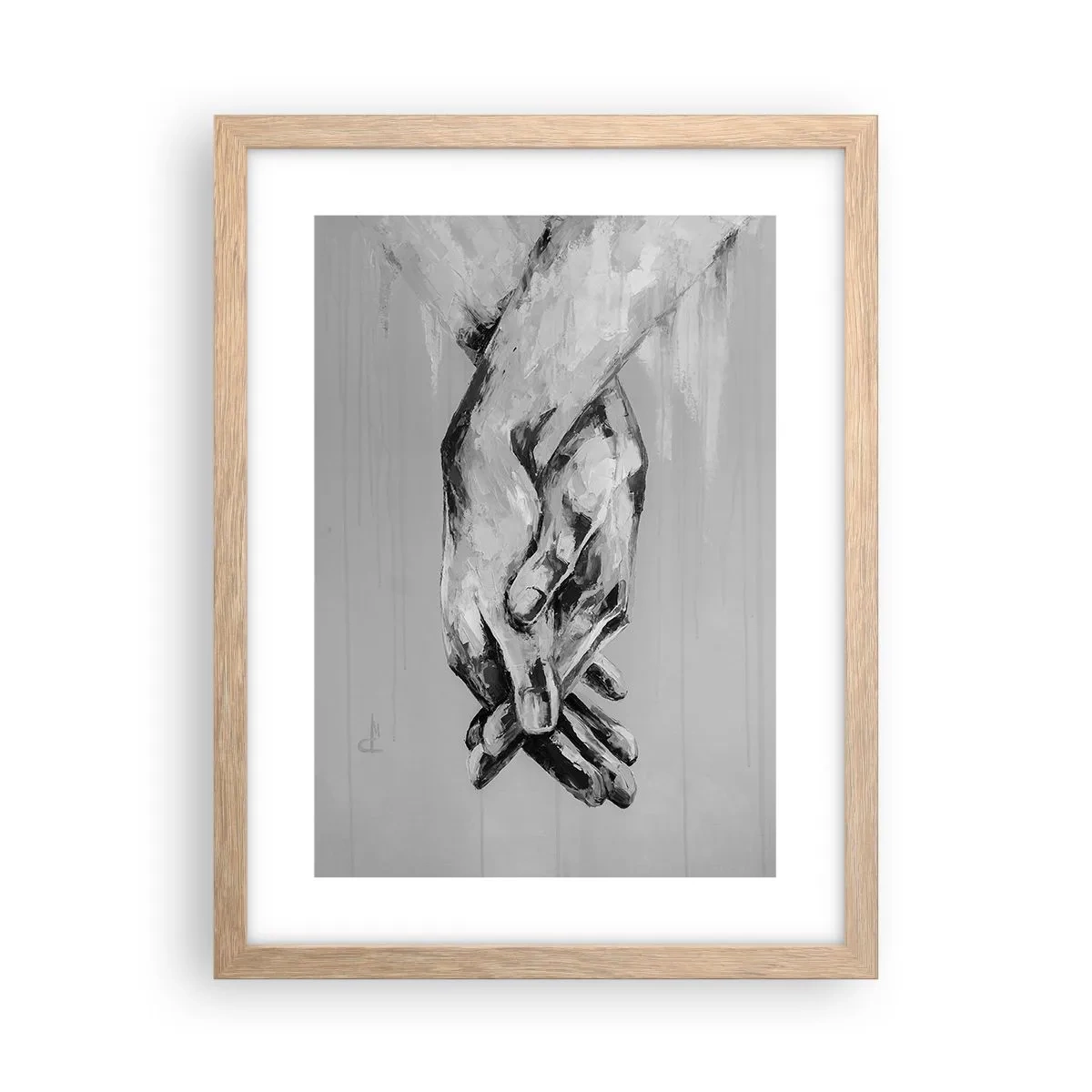 Poszter világos tölgy keretben - Kezdet… - 30x40 cm