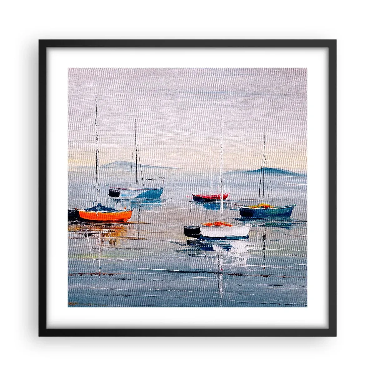 Poszter fehér keretben - Jól megérdemelt pihenés - 50x50 cm